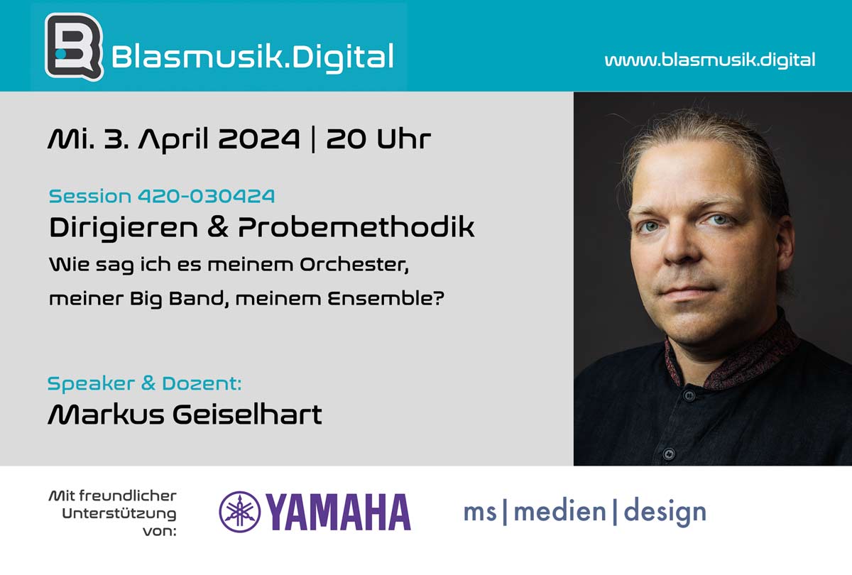 Read more about the article Blasmusik.Digital – Dirigieren & Probenmethodik: Wie sag ich es meinem Orchester, meiner Big Band, meinem Ensemble?